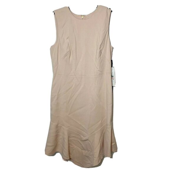 DKNY Womens Sleeveless A-Line Flounce Hem Dress Pink Sz 10 Back Zip DD7E1024 NWT - Picture 1 of 10
